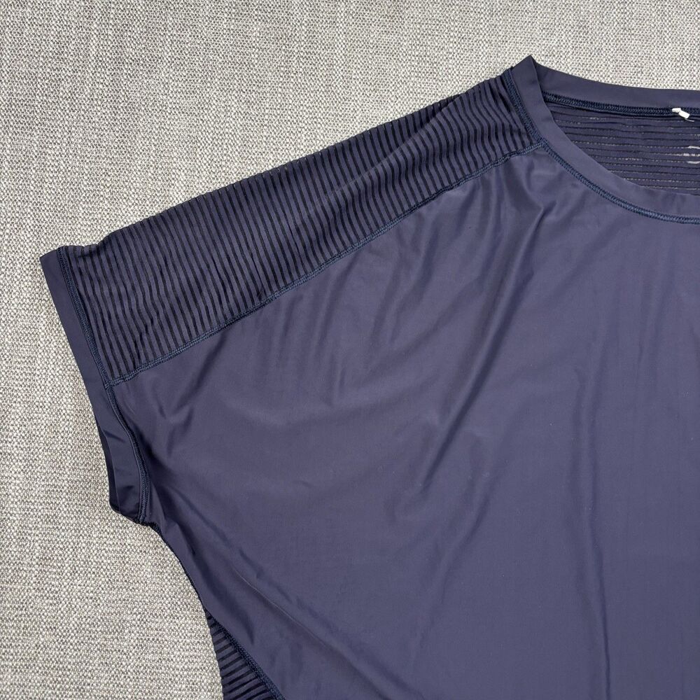 Lululemon Lean In Short Sleeve Midnight Navy Womens 6 Mesh Breathable Stretch - Picture 4 of 6